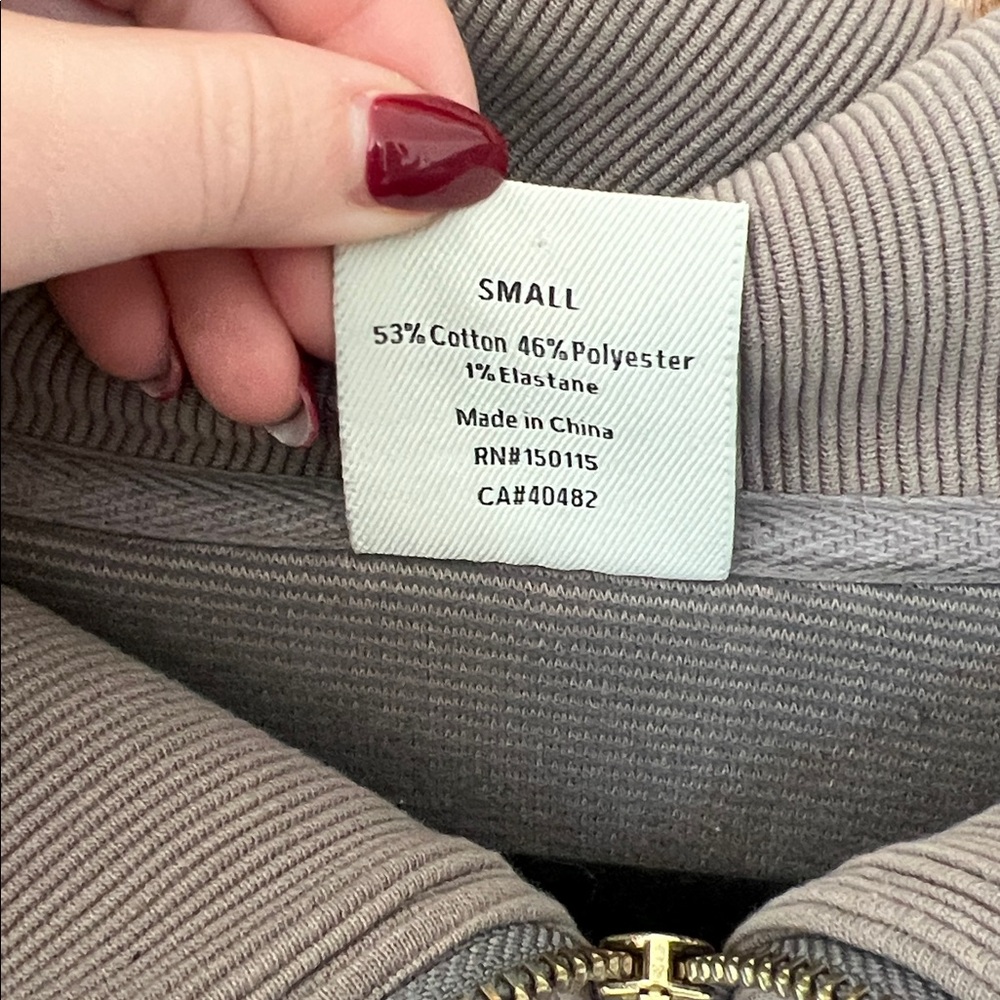 Varley Taupe Half-Zip Sweatshirt - Picture 6 of 12